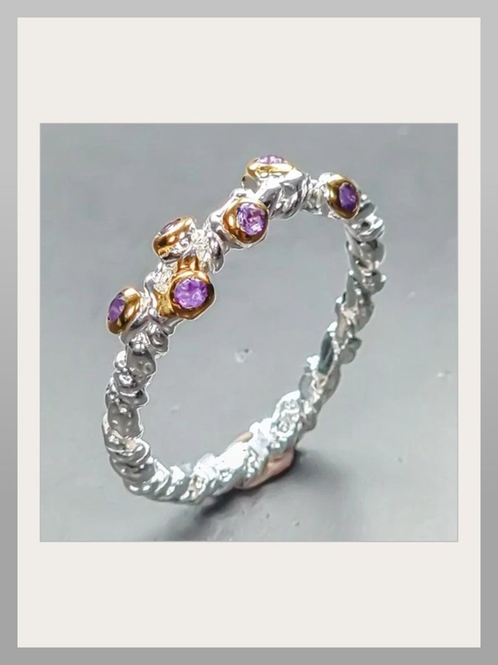 RING Amethyst 925 Size 6.5